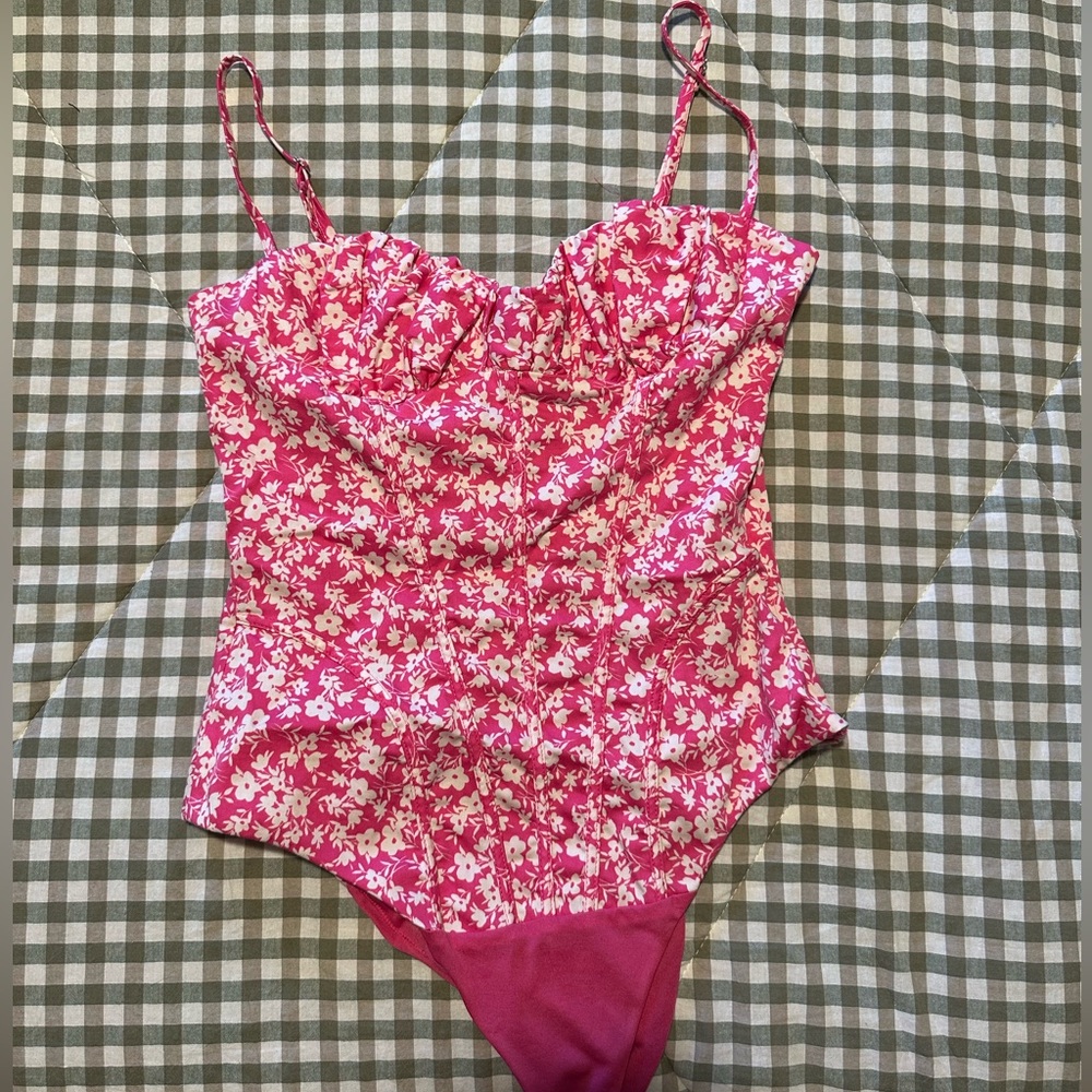 Zara Pink Floral Bodysuit